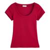Pure Cotton Short-sleeved Women's T-shirt, A New Summer Style That Is Slimming, Figure-hugging, and Versatile, with A Straight-shoulder U-neck Top
