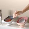 Stilvolle Seifenschale mit Saugnapf, Designs mit Wasserablauf, Badezimmer-Organizer, Platzsparende Kunststoffablage