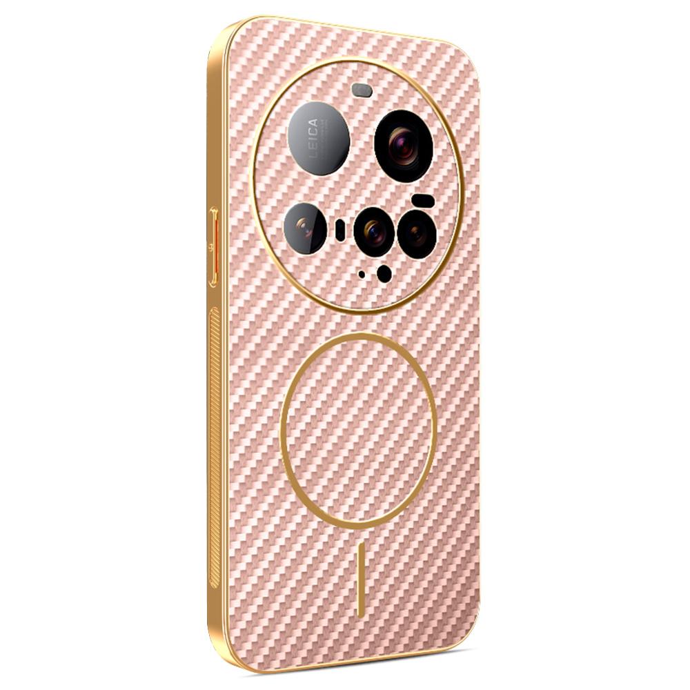 For Xiaomi 15 Ultra Phone Case Carbon Fiber Textured Electroplated TPU Back Cover