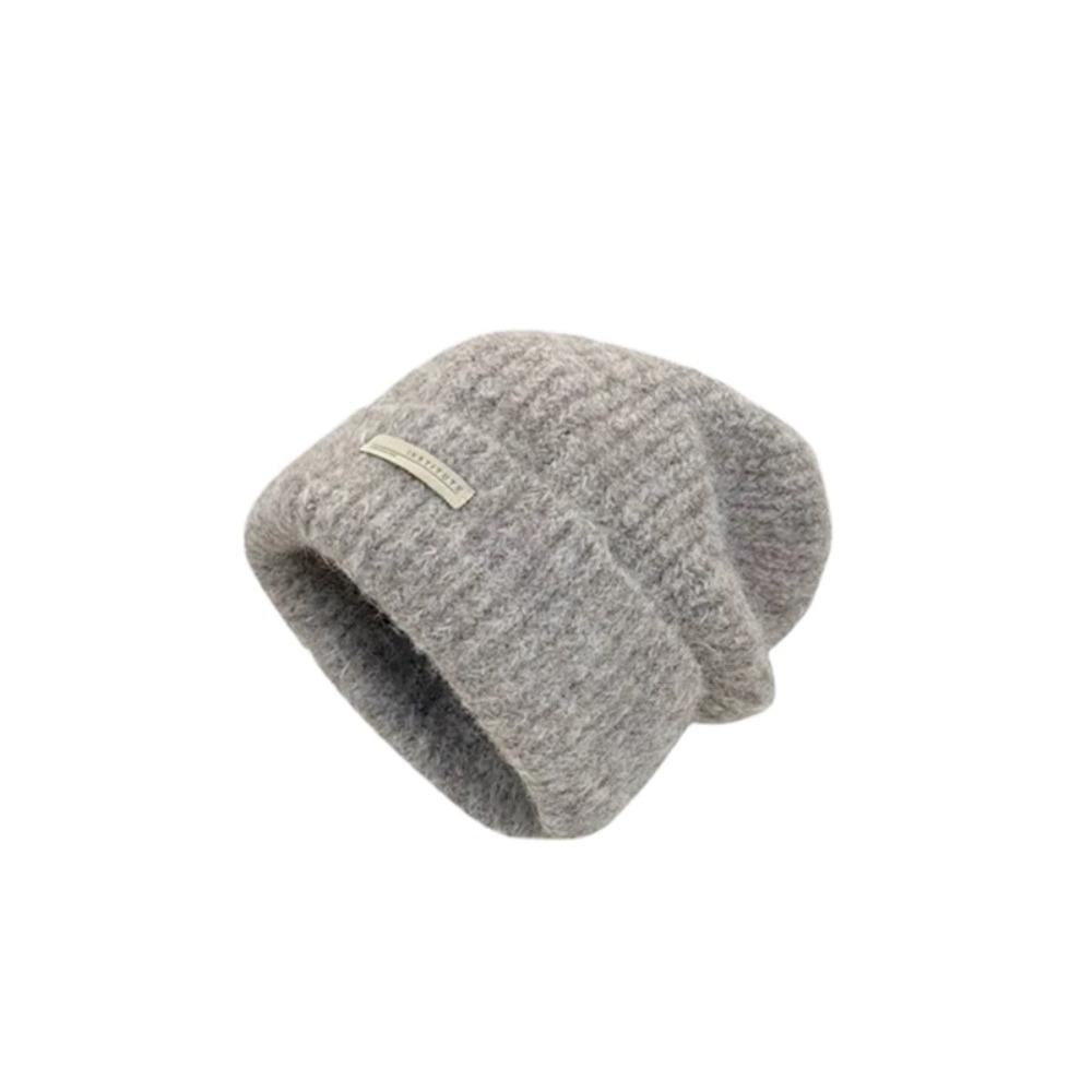 All-match Knitted Pullover Hat Korean Style Brimless Beanie Cap Streetwear Plush Woolen Hat  Girls