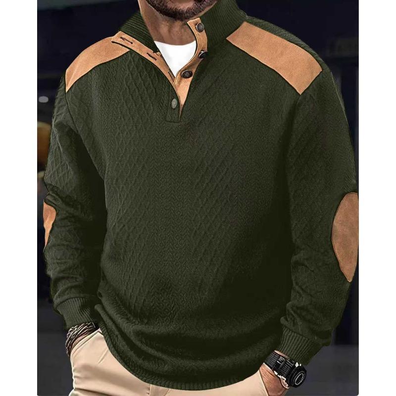 Men S Autumn Winter Jacquard Suede Patch Pullover Knit Sweater S
