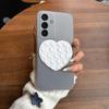 Heart Shape Suction Cup Phone Case for Samsung Galaxy S26+,S26,S25+,S25 FE,S25,S24+,S24 FE,S24,S23 FE Semi Transparent Matte Shockproof Soft TPU Cover