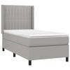 3131561 vidaXL Lit à sommier tapissier avec matelas Gris clair 90x200 cm Tissu