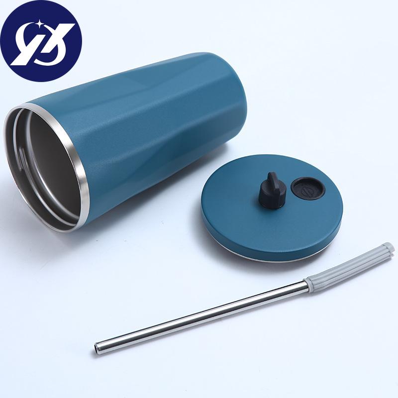 Good-looking Diamond Stainless Steel Cup with Straw Large Capacity Portable Handy Cup Creative Car Accompanying Coffee Cup