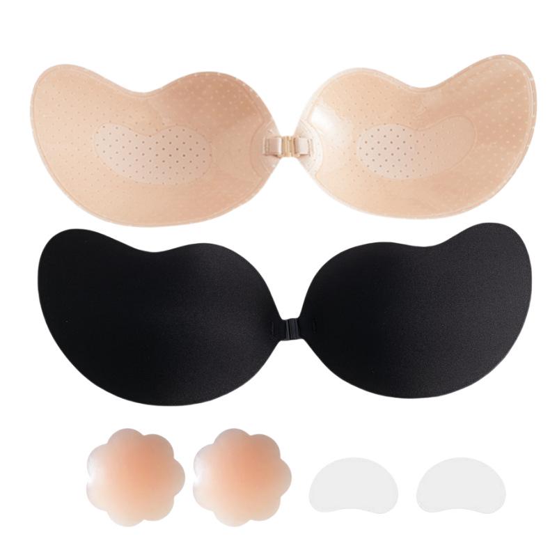 Silicone Mango Style Strapless Invisible Bra with Anti-Sagging Breast Pasties & Lingerie Straps