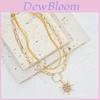 Sunflower Pendant Necklace For Women With Geometric Star Design And Cubic Zirconia Jewelry