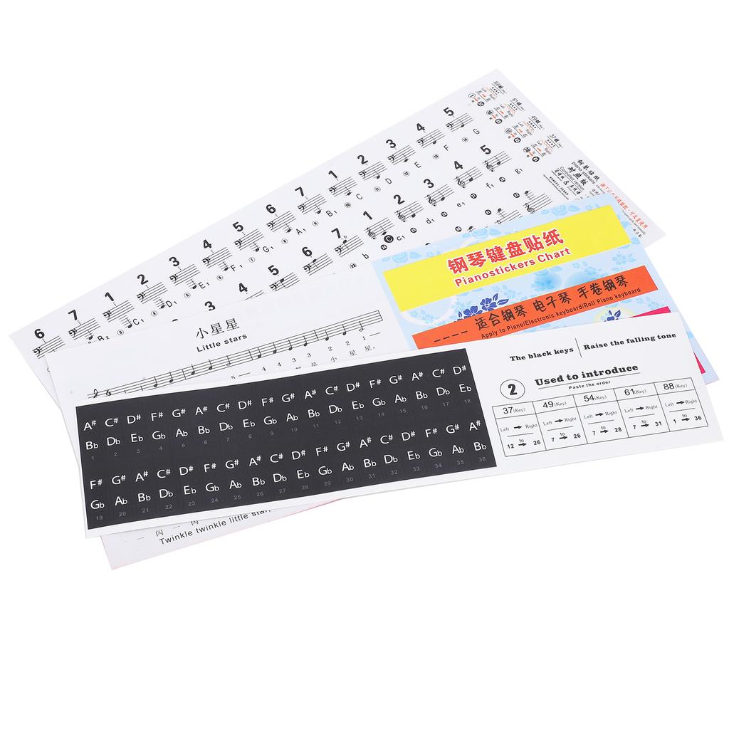 Piano Key Sticker Transparent Notation Paster 88 61 54 49 37 Keys Staff SelfAdhesive