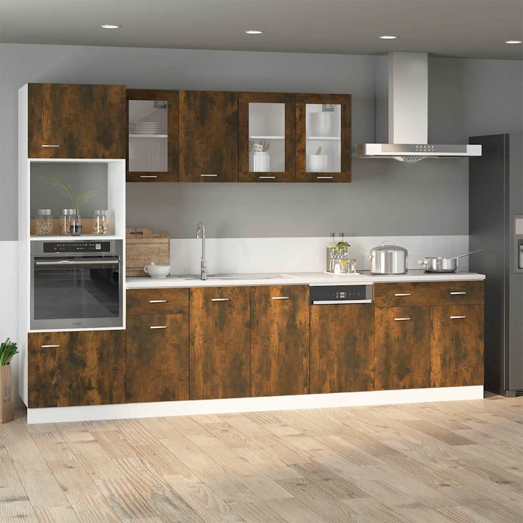 vidaXL Base Cabinet with Drawer Lyon Smoked Oak 40x46x81.5 Cm