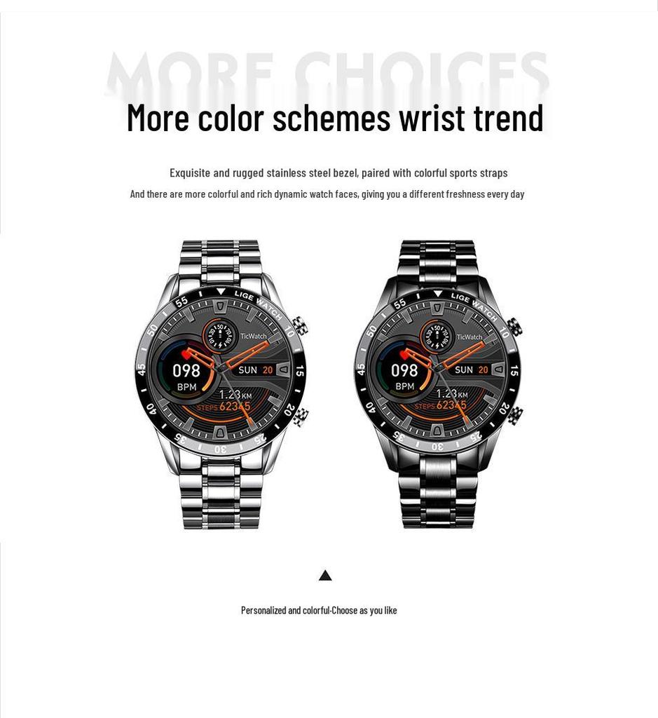 Men's Multifunction Sports Smartwatch with Bluetooth Calling, Health Monitoring, Blood Pressure, Heart Rate, and Large Touch Screen.