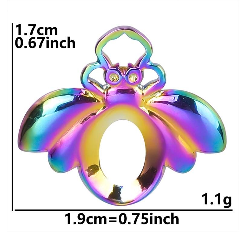Fashion Rainbow Color Stainless Steel Butterfly Charms For Jewelry Making Supplies Animal Pendant Charm Bee Wolf Insect Findings