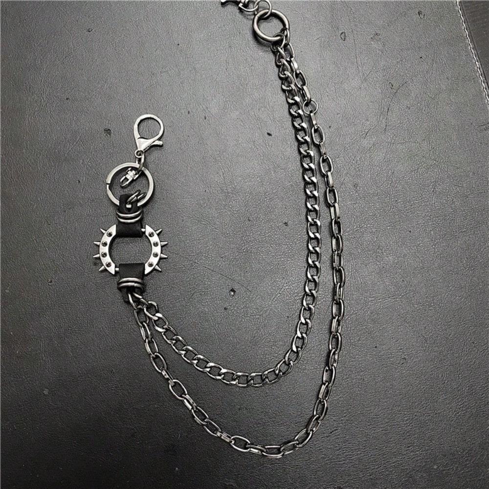 Vintage American Trendy Single-loop Unisex Punk Black Waist Chain Hip-hop Pants Chain