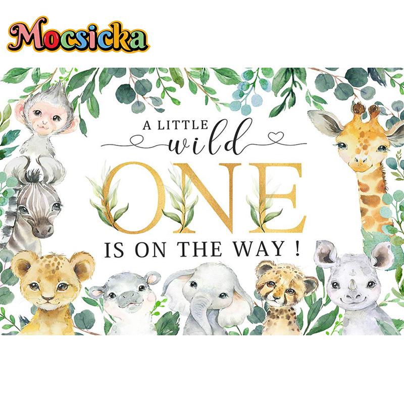 Mocsicka Safari Birthday Party Photography Background Forest Jungle Baby Shower Children Customized Photo Backdrop Banner