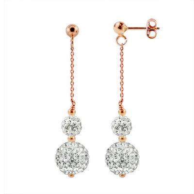 Earrings - LOVA LOLA VAN DER KEEN - PINKY GOLD - 925 Sterling Silver - Genuine Crystal - Rose Gold