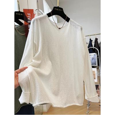 Räumungsangebote: Damen Plus Size Lässiges Rundhals-Langarm-Oberteil in Unifarbe