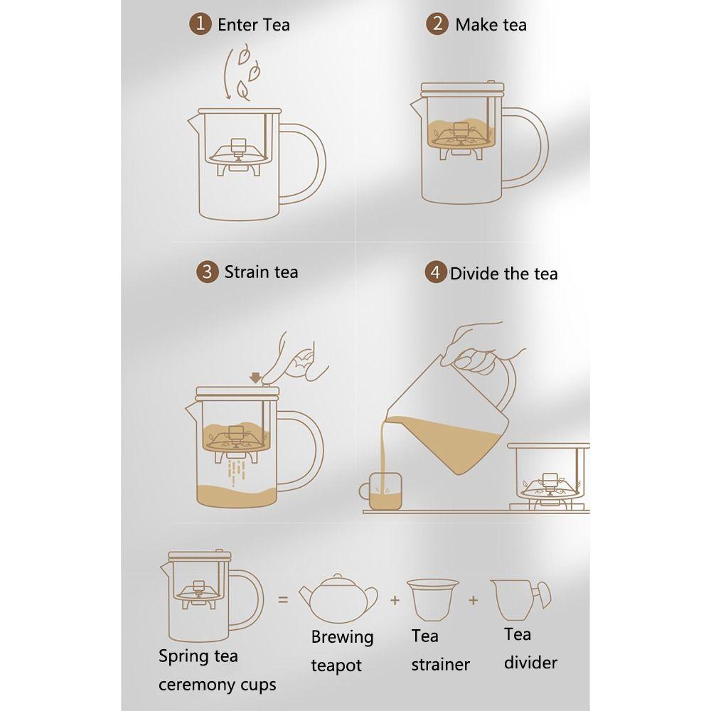 Separation Glass Teapot with Filter Heat-resistant Fair Cup Simple Transparent Tea Maker  Home