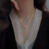 Bamboo Tassel Necklace for Women's New Style Light Luxury Exquisite High-end Design Niche