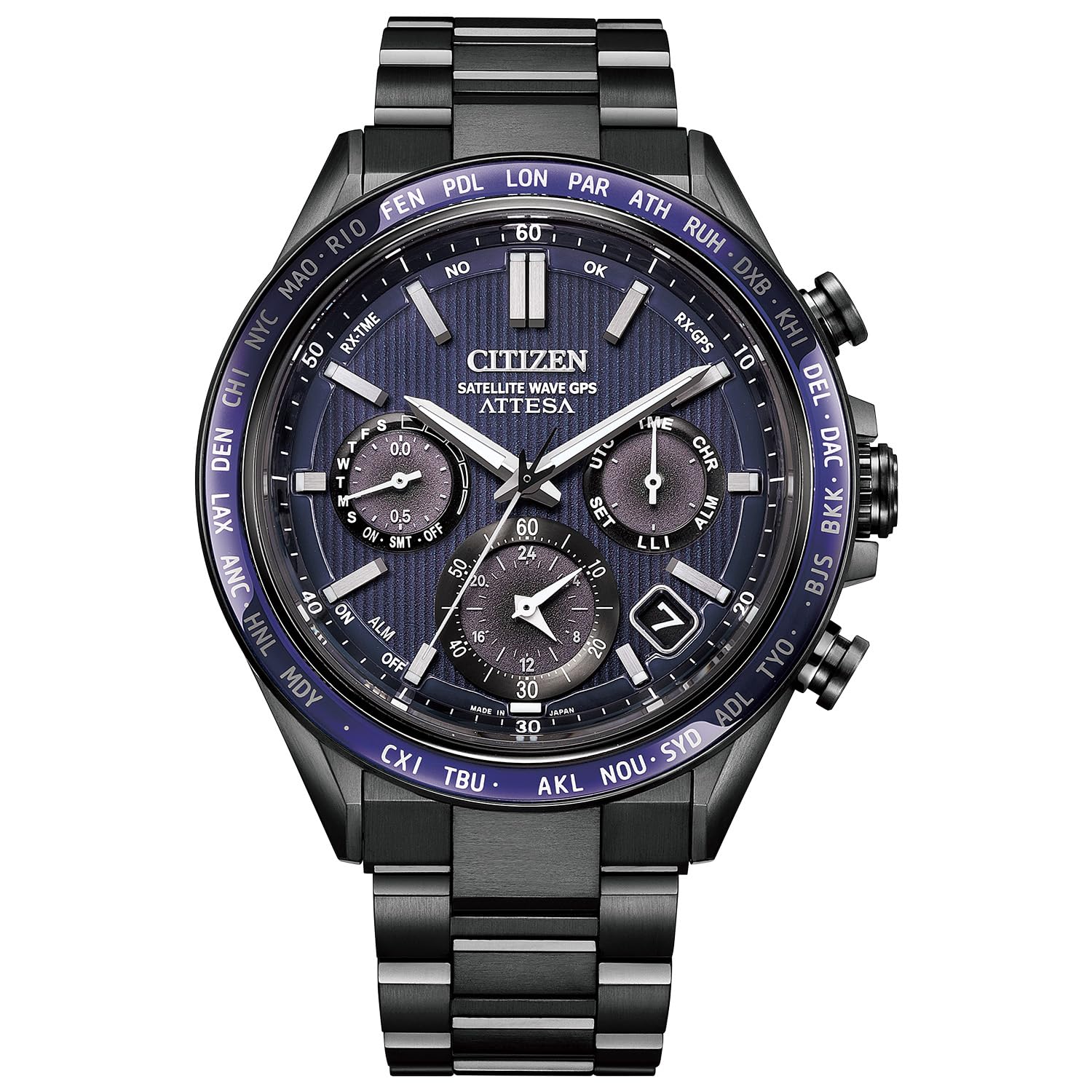 

Atessa Lighted Powered GPS Satellite Radio Watching Waterproof Sapphire Bezel Black Violet Black [Citizen] Eco-Drive CC4059-64L для чоловіків