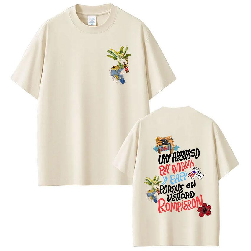 Rapper Bad Bunny T-Shirt Debi Tirar Mas Fotos DTMF Welttournee T-Shirts Unisexs Unisex Mode Vintage Hip Hop T-Shirts Streetwear