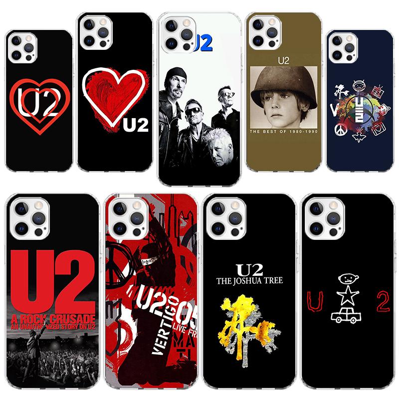 Custodia per Telefono Rock Band U-U2 per iPhone 13 12 Mini 11 Pro X XS Max XR 7 Plus 8 SE 6 6S 5 5S Cover in Silicone Morbido Fundas