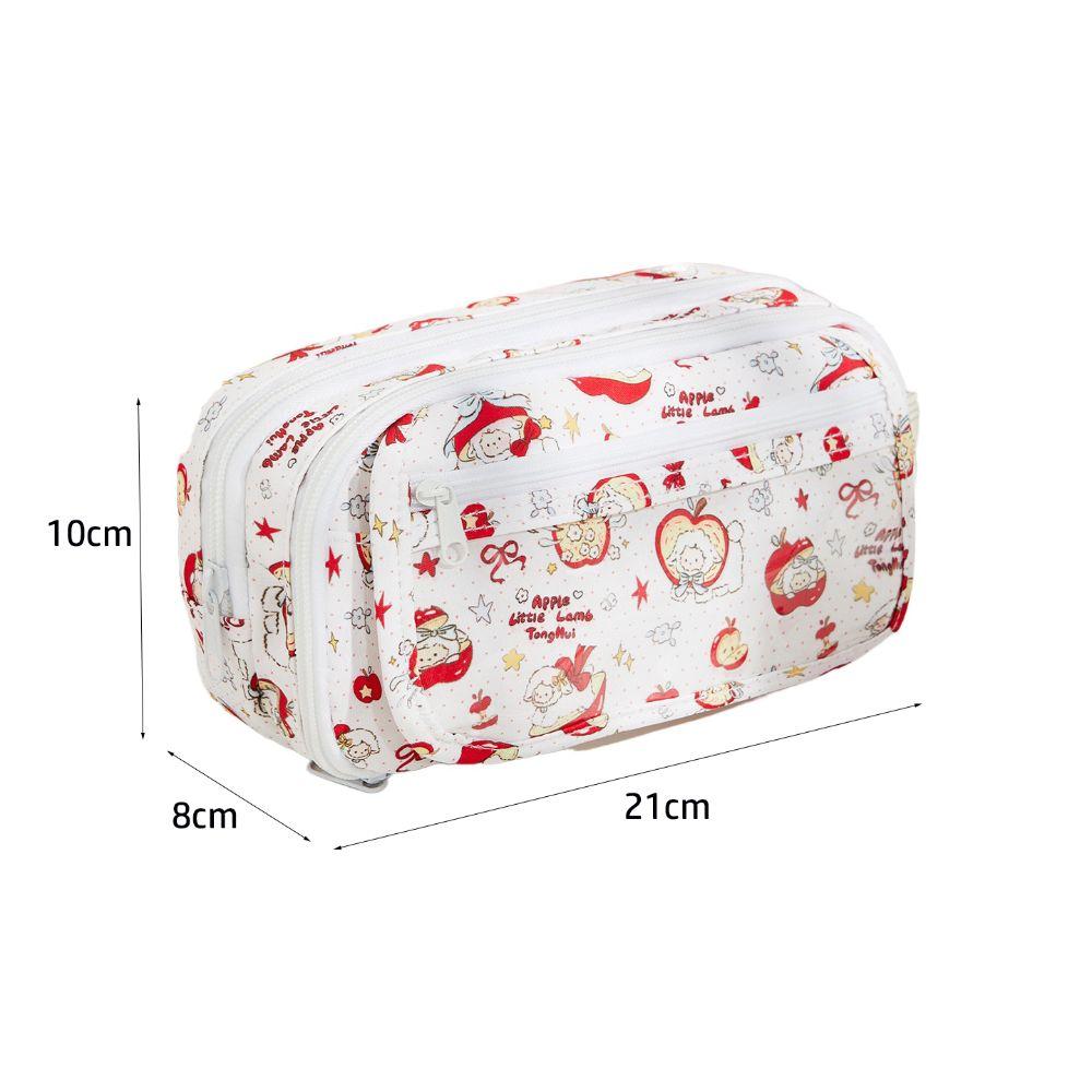 Flip Closure Stationery Storage Bag Multilayer Pencil Case Cute Pen Bag Students Supplies