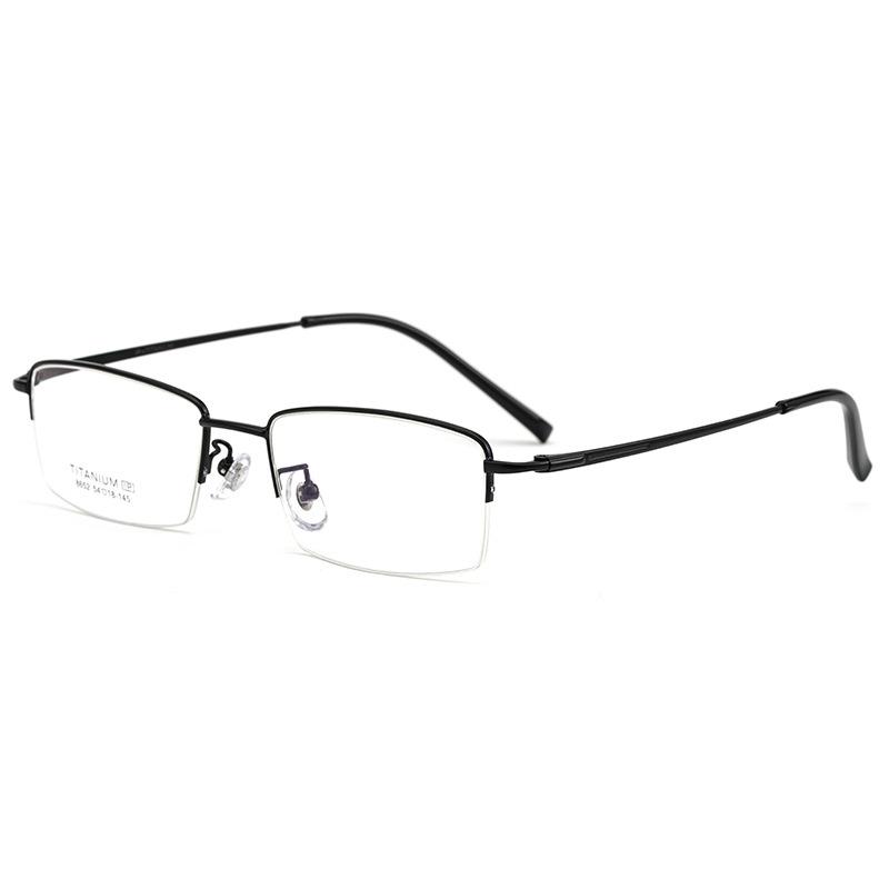 Business Men Ultralight Pure Titanium Glasses Frame For Myopia Reading Prescription Spectacles Half Rim Eyewear