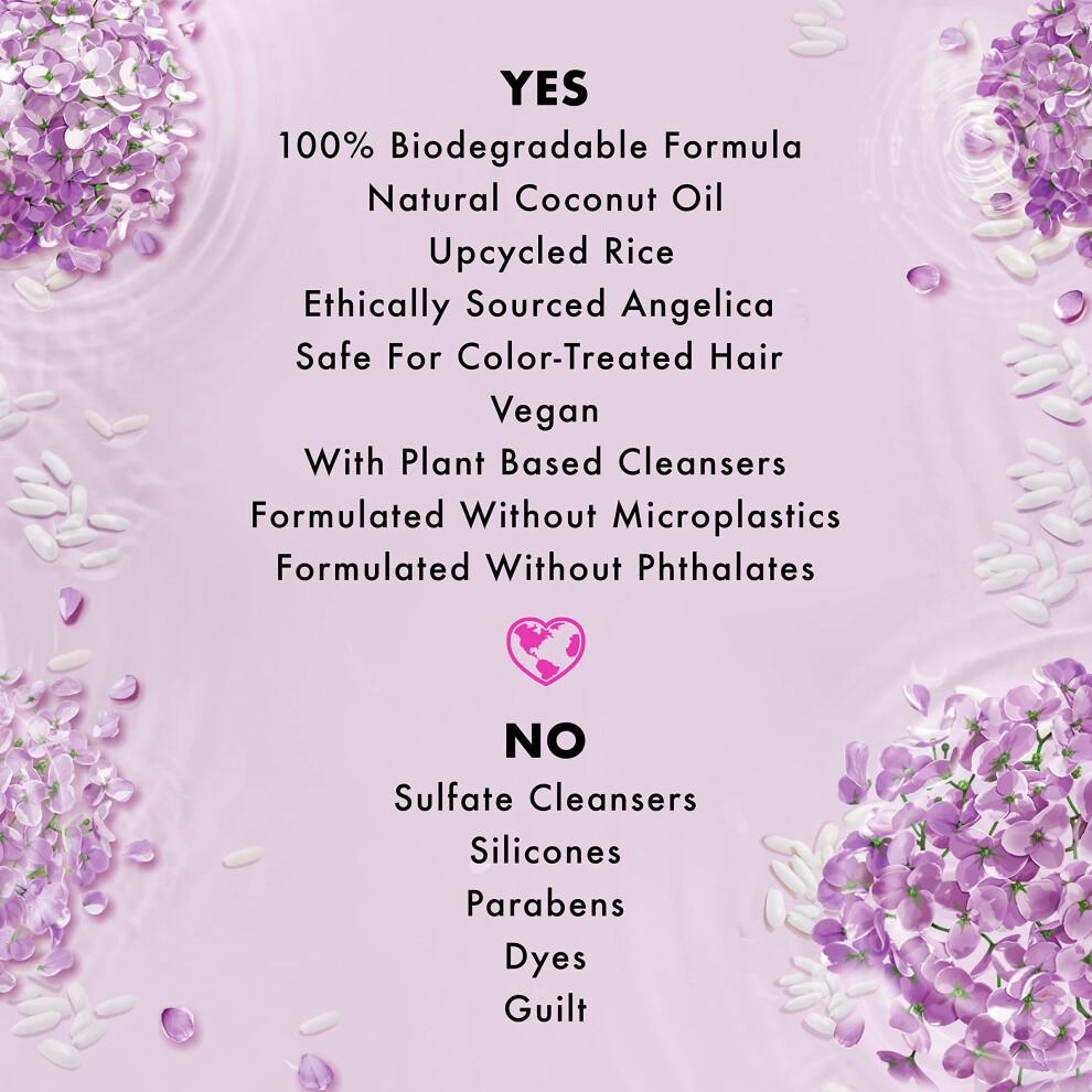 Love Beauty and Planet Shampoo Milch, Feuchtigkeit und Sprungkraft f  r Wellen und Locken, Reis  l und Angelika-Essenz, 100 Prozent biologisch abba