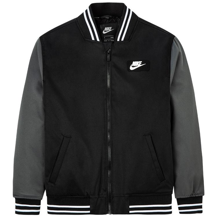 

Nike Warm Striped Windproof Quilted Baseball Jacket Kids Jackets Black NY2042027GS-002 XL