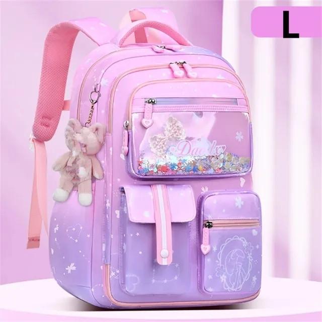 

Школьный рюкзак Primary Bow Knot с подвеской в виде кролика для девочек, детский рюкзак 2 размера Kawaii, водонепроницаемый, ортопедический, школьная сумка mochila