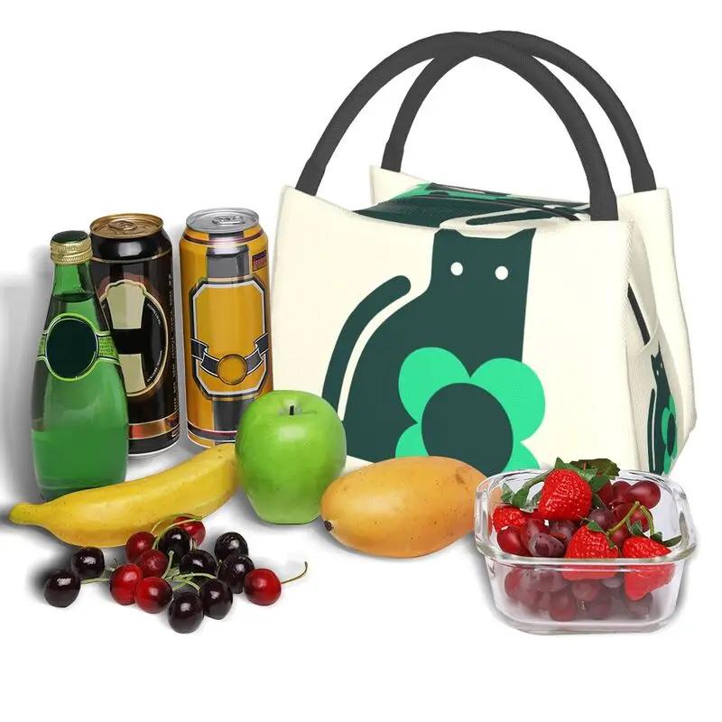 Orla Kiely Cat Insulated Lunch Tote Bag for Women Scandinavian Portable Cooler Thermal Food Lunch Box Office