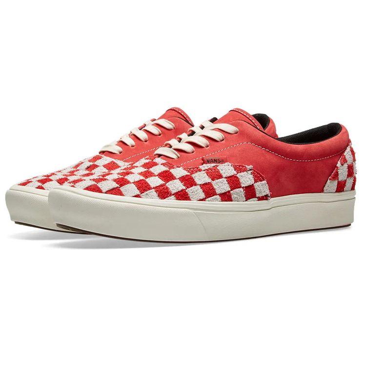 Vans Era ComfyCush LX Checkerboard Lightweight Low-Top Skate Shoes Unisex Sneaker Red White VN0A45JYVNQ1