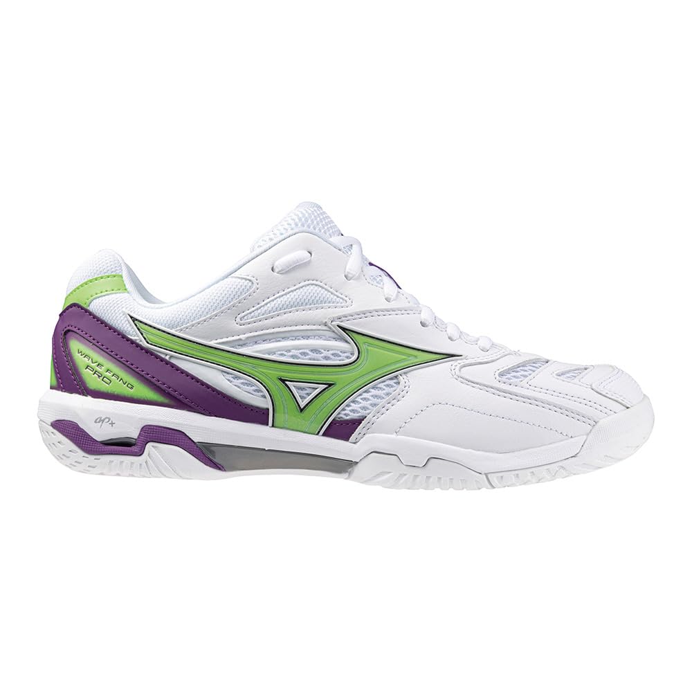 Mizuno Wave Fang PRO Badminton Shoes, White/Green/Purple, Size 29.0 cm, 2E