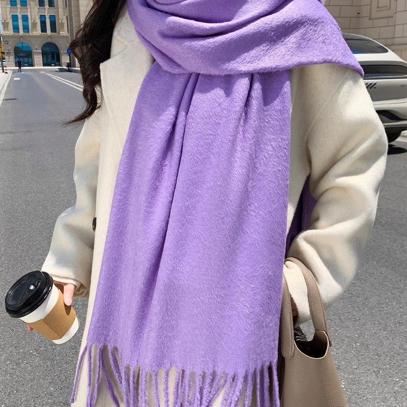 Mink hair scarf light luxury high-end imitation cashmere scarf women's winter Korean atmosphere men's shawl scarf autumn and winter