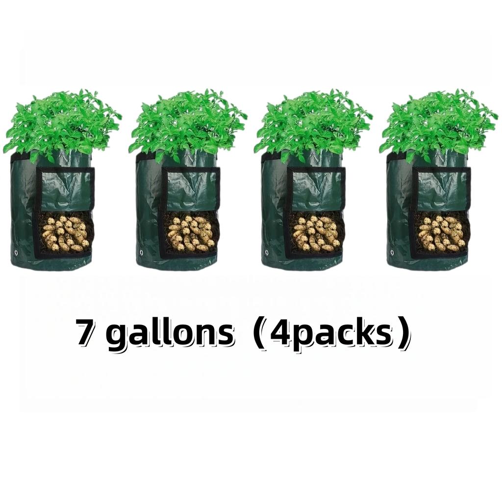 Potato Grow Bags Durable Thickened with Flap Handles Green 5/7/10 Gallon Garden Vegetable Grow Bags