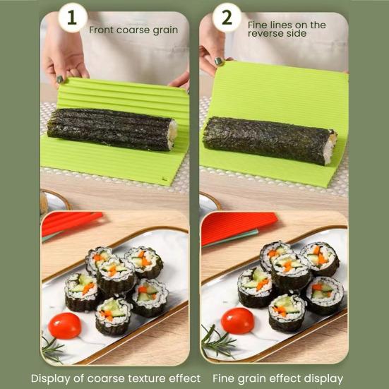 Yousheng Silicone Sushi Rolling Curtain Non-Stick Dual-Sided Sushi Mat Food-Grade DIY Rolling Tool for Japanese Rice Rolls