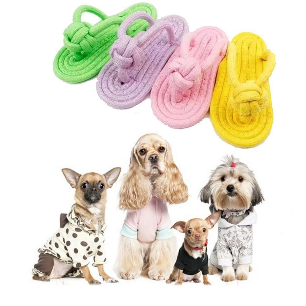Wear Resisting Bite Resistance Dog Chew Knot Toy Dogs Accessories Pet Molar Rope Cat Slipper Toy