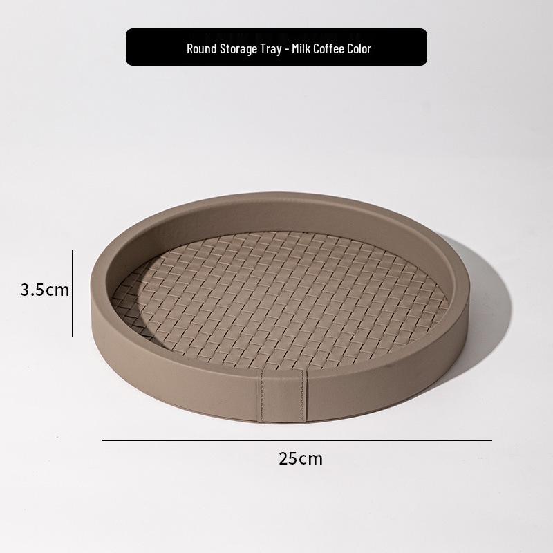 Francuska Retro Luksusowa Taca do Przechowywania ze Skórzanym Uchwytem do Szafki w Przedpokoju