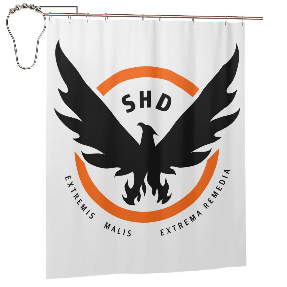 The Division Shd Strategic Homeland Division Shower Curtain Bathroom Polyester Waterproof Bath Curtains With Hooks W60H190(CM)-1 Pcs