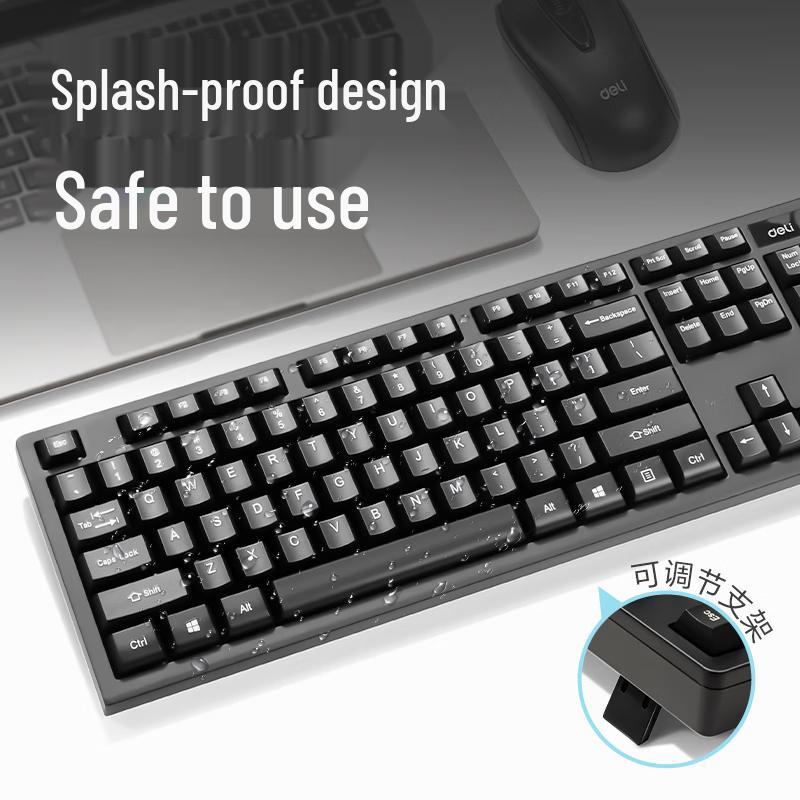 Deli Wireless Full-Size Keyboard and Mouse Combo