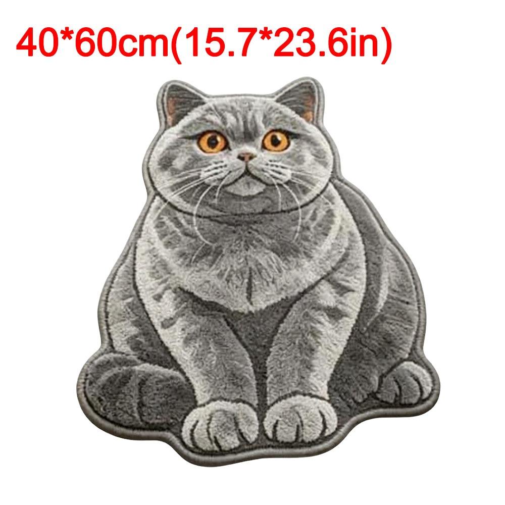 Special-shaped Cat Shaped Rug Soft Surface Animal Door Mat Cute Cat Floor Mat  Home Interior