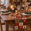 5 Pack Christmas Table Runners, Plaid Christmas Tree Ball and Snowflake Pattern Table Decor for Kitchen, Dining and Coffee Table