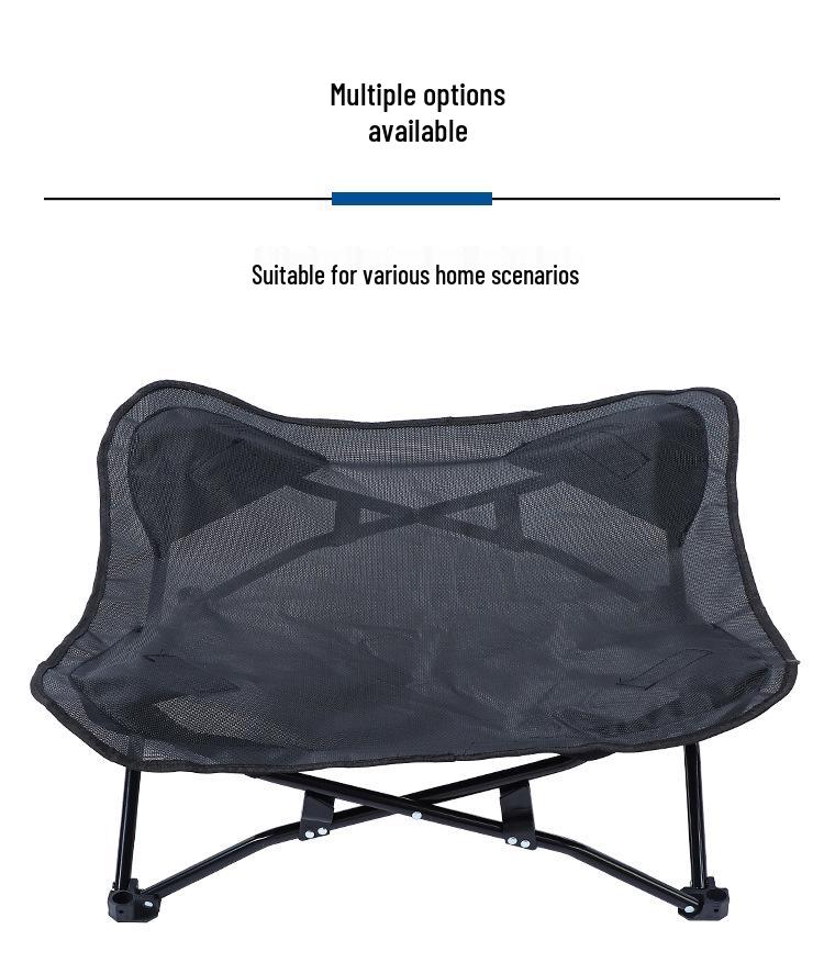 Portable Dog Camping Bed with Detachable, Washable Mesh Fabric & Iron Frame - Moisture-Proof & Breathable for All-Season Use