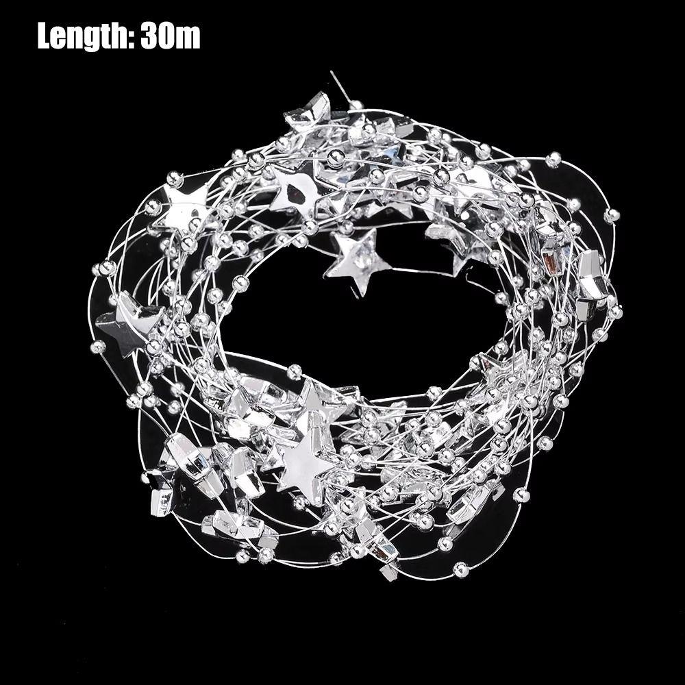 Plastic Star Beads Chain Electroplated Christmas Star Chain Decoration  For Diy Jewelry Making