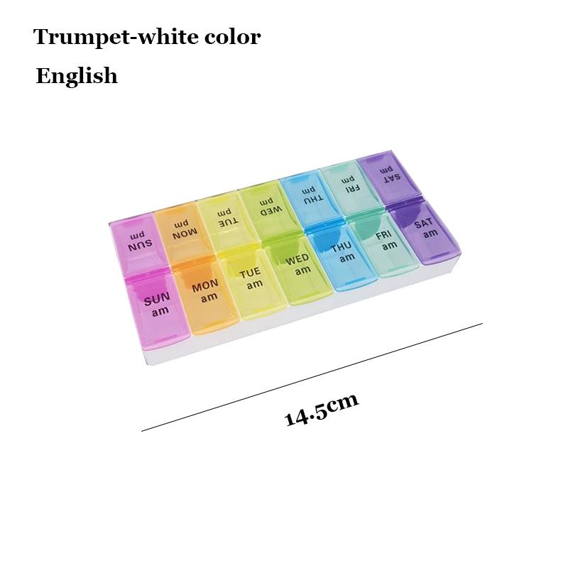 Shunshi Weekly Pill Organizer with Am/Pm Compartments Travel Pill Boxes 7 Day 2 Times A Day Tablet Dispenser with 14 Compartment