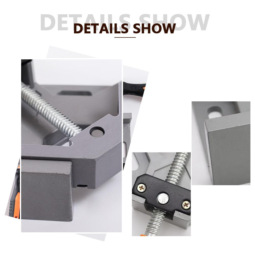 90 Degree Right Angle Clip Clamp Single Handle Aluminum Alloy Corner Clamp Woodworking Picture Frame Clip Right Angle Folder