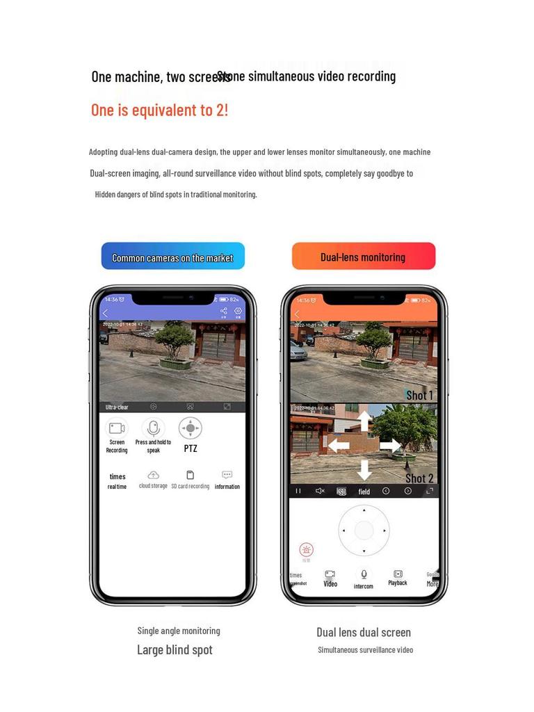 Wireless Outdoor WiFi Camera with Mobile Humanoid Tracking & HD Dual-Picture Mode