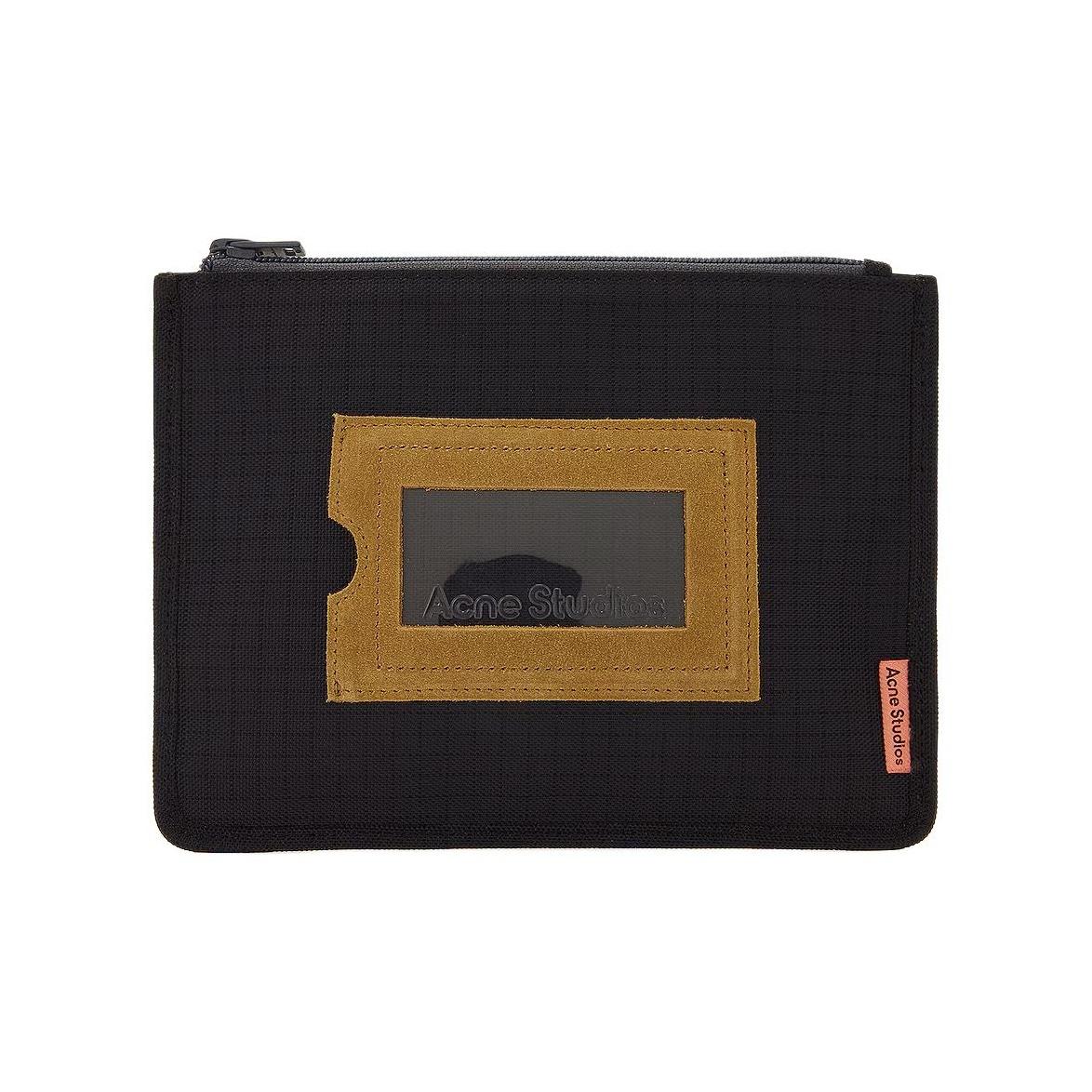 Acne Studios Logo Decorated Zipper Closure Nylon Clutch Men clutch Black C80169 Basic Set (Bag+Tag)