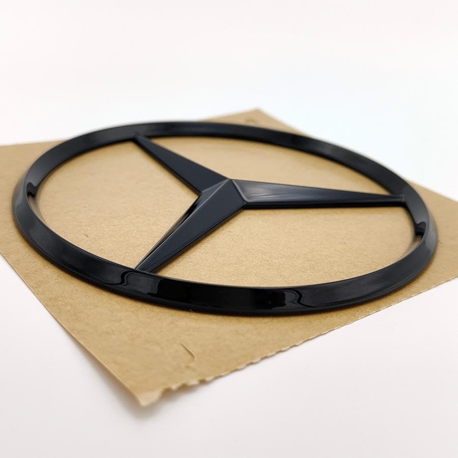Genuine Rear Star Mark with C Mercedes-Benz Emblem, Three-Point, Black, Tape,