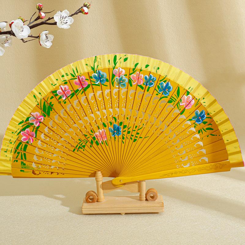 1 Stück Faltfächer zum Tanzen Holz Spanisch Handgefertigt Gastgeschenk Dekoration Heimschmuck Handwerk Chinesischer Fächer