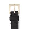 BONAVENTURA Square Buckle Belt X White Leather X Nobile Women's (70cm) [Black (Shrunken Leather)] BBLTN201-BKWH-70