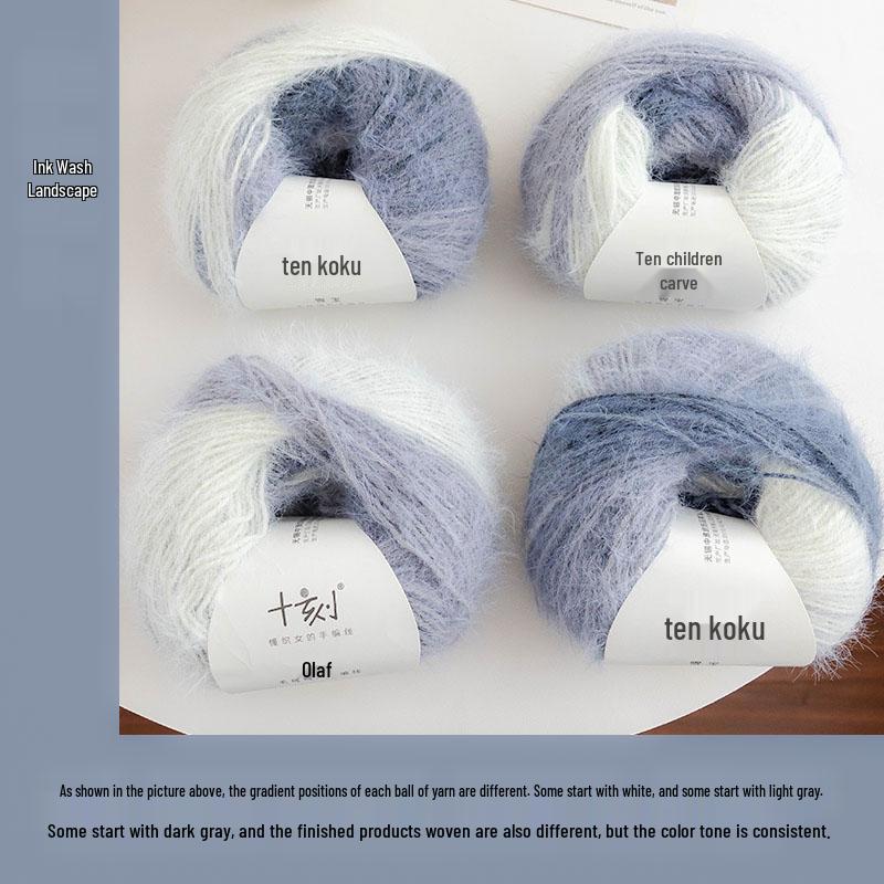 Farbverlauf Woll Langflor Garn Mützen- & Schal-Strickset